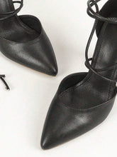 Elegant Black High Heel Lace-Up Sandals, Fashion Versatile Trendy 2024 New Arrival